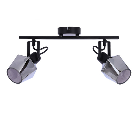 Randi lampa sufitowa listwa czarny matowy 2x15w e14 klosz dymiony Candellux 92-13361