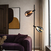 Lampa podłogowa dwa szklane klosze dymiony i miedziany DENSO 2xG9 Candellux Studio 52-51264