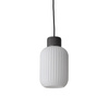 Lampa wisząca szklany ryflowany klosz + elementy szarej ceramiki 1xE27 AURORA A Nowodvorski 11969