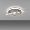 Lampa sufitowa srebrna – geometryczny okrąg z linią świetlną KORSA LED 3000K z funkcją ściemniania SimplyDim Just Light 14130-55