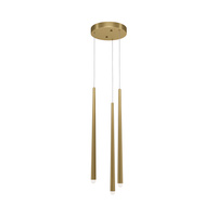 Potrójna lampa wisząca metalowe sople w kolorze mosiądzu Cascade MOD132PL-L18BSK Maytoni