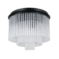 Czarna lampa sufitowa 38cm szklane sopelki 7xE14 Naute Italux PLF-40931-7A-BK