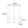 Lampa wisząca z trzema punktami światła E27 HIRO Kaja Lighting K-5886