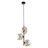 Lampa wisząca z trzema niregularnymi szklanymi kloszami na jedym zwisie LAVA BROWN 3xG9 Tk Lighting 11036