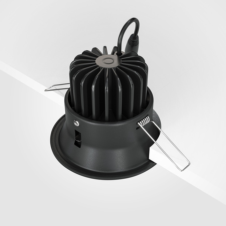 Oczko czarne podtynkowe o średnicy 9,8cm LED 4000K Yin DL031-L12W4K-B Maytoni