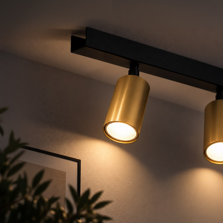 Lampa sufitowa 4 ruchome złote tuby Hudson 4xGU10 Czarno-Złoty Milagro MLP0260