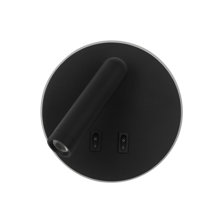 Kinkiet Furla czarny LED 3000K z dodatkowym podświetleniem Italux WL-53742-1-BK