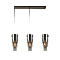 Lampa wisząca potrójna prosta z potrójnymi kloszami cylindrycznymi Grans Aviano Lighting 7211-0310