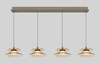 Lampa wisząca czwórka prosta Crema brąz / klosz coffee Aviano Lighting 7058-421