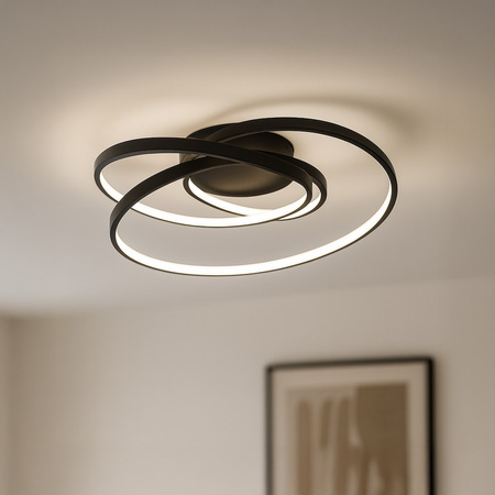 Zakręcona czarna lampa sufitowa LED TURNER 32W 4000K Milagro ML2058