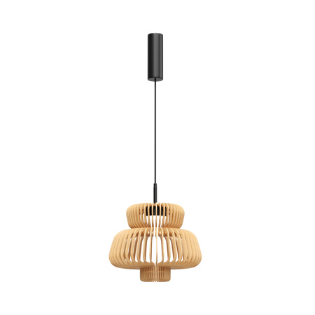 Lampa wisząca drewniana 35cm LED Namiki Maytoni MOD465PL-L12BK1