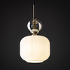 Lampa wisząca ryflowane szkło + kulka ozdobna SOPHIA COGNAC WHITE 1XE14 Tk Lighting 11589