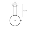 Lampa wisząca czarna pionowa obręcz 80cm IP44 Maxlight P0654 Visual Ver 30W