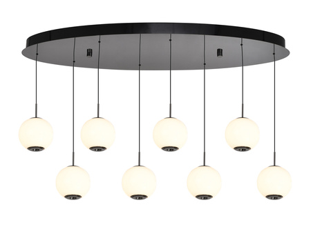 Lampa wisząca owalna ósemka LED Luberon czarny chrom Aviano Lighting 7051-805