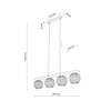 Lampa wisząca cztery ryflowane klosze na belce VIRLO WHITE 4xE14 Tk Lighting 11080