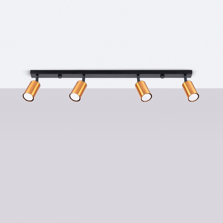 Plafon WINX 4L czarny/miedź Sollux SL.1379