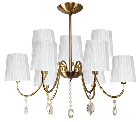 SORENTO LAMPA WISZĄCA 9X40W E14 PATYNA ABAŻUR BIAŁY Candellux 39-38173