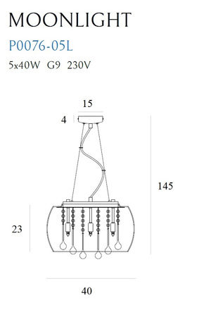 Lampa wisząca MOONLIGHT MaxLight P0076-05L