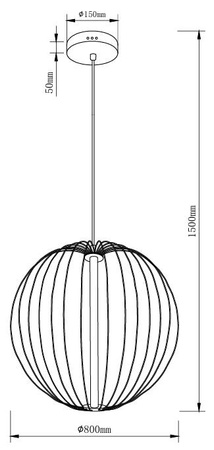 Duża druciana kula 80cm z tubą LED 3000K Nelson Maxlight P0677