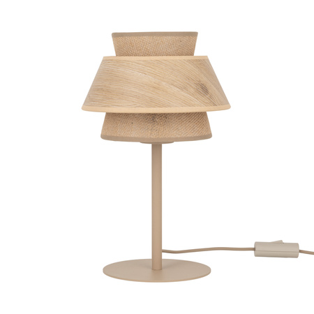 Lampka stołowa KALUM WOOD + juta 1XE27 Tk Lighting 16224