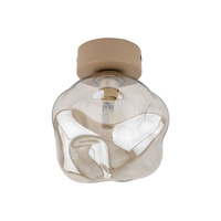 Oprawa sufitowa / kinkiet szklany bursztynowy klosz LAVA SABIA 1XG9  SMALL Tk Lighting 11104