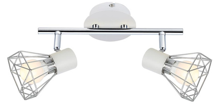 VERVE LAMPA SUFITOWA LISTWA 2X40W E14 BIAŁY ABAŻUR CHROM Candellux 92-61348