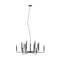 Lampa wisząca czarna nowoczesna – minimalistyczny żyrandol świecznikowy do salonu 12xE14 ORTO A Nowodvorski 11462