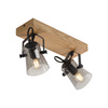 Lampa sufitowa z drewnianą podstawą i szklanymi kloszami GREEN LANGSTRÖM 11448-79
