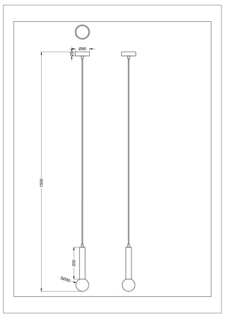 Lampa wisząca cienka złota tuba zakończona szklaną białą kulą FREYA 1xG9 Zuma Line P230627901C