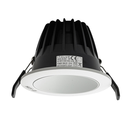 Okrągła biała oprawa podtynkowa LED 3000K IP54 Italux DG-090C/WK-WW/50