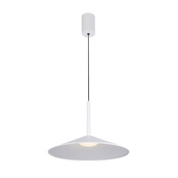 Lampa wisząca biała 38cm spłaszczony stożek LED 3000K/4000K/6000K Sardena Italux PND-01510-S-WH