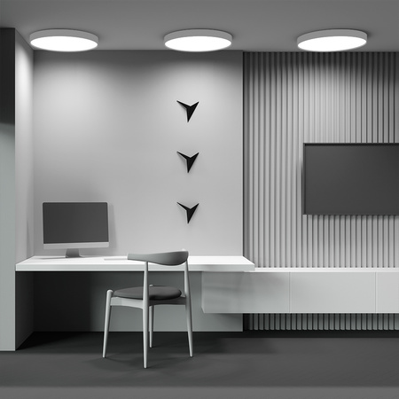 Biała okrągła lampa sufitowa o średnicy 60cm LED 3000K aż 7130 lumenów Zon C032CL-90W3K-RD-W Maytoni