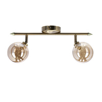 Rodia lampa sufitowa listwa patynowy 2x40w g9 klosz bursztynowy Candellux 92-16539