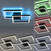 Czarna lampa sufitowa RGB dwie kwadratowe ramki Q-MARKO Paul Neuhaus 6144-18 sterowana pilotem / smartfonem