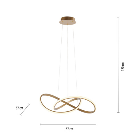 Lampa wisząca LED zawijana w kolorze matowego mosiądzu MARIA z funkcją SwitchMo Just Light 15402-60