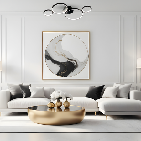 Lampa sufitowa UNIVERSE LED 30W 4 czarne okręgi ML1047