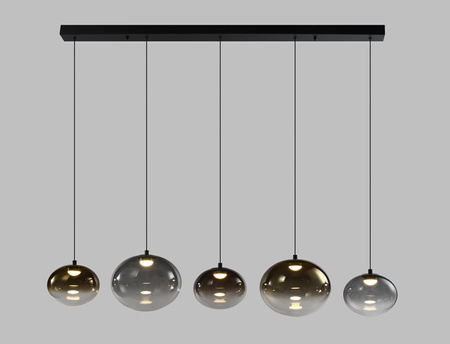 Lampa wisząca piątka prosta Pesaro czarna Aviano Lighting 7082-502
