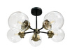 Lens lampa sufitowa czarny+patynowy 5x40w e14 klosz bezbarwny Candellux 35-01306