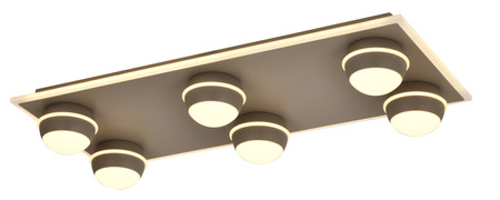 Plafon szóstka prostokątny Biarritz czarny chrom Aviano Lighting 9047-705