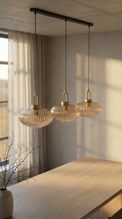 Lampa wisząca z ryflowanymi kloszami ufo AKARI Kaja Lighting K-5856