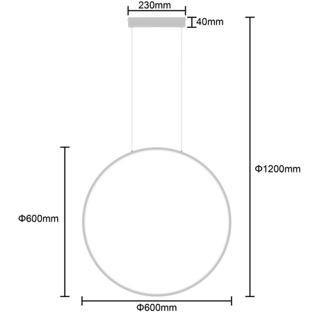 Lampa wisząca Mirror S 60cm biała LED 3000K Light Prestige LP-999/1P S WH