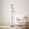 Brązowa lampa podłogowa z trzema koniakowymi szklanymi kloszami 3xG9 LAVA BROWN Tk Lighting 16150