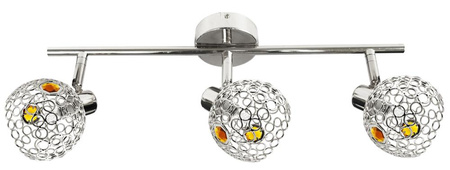ARON LISTWA 3X40W G9 CHROM KRYSZTAŁ BURSZTYN Candellux 93-12197