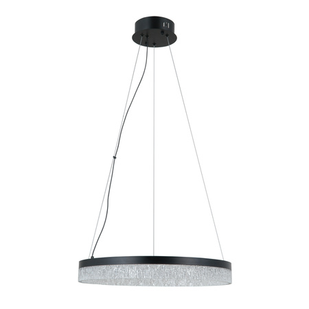 Lampa wisząca czarny okrąg 50cm z dodatkiem akrylu LED 3 barwy światła Pantal Italux PND-34533-M-BK