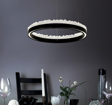 Lampa wisząca REGI LED 60cm czarny okręg Zuma Line PD2304600R-MB zmienna barwa światła