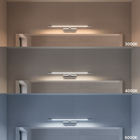 Kinkiet 40cm w kolorze chrom nad lustro Klimt 8W IP44 CCT Milagro ML2039