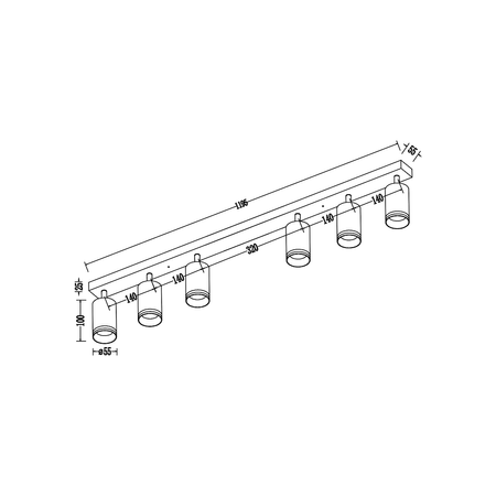 Oprawa Pipe Ring Spot Czarny 6xGU10 Milagro ML2075