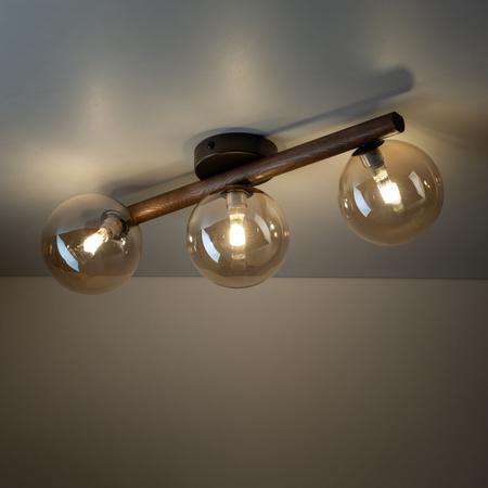 Potrójna lampa sufitowa ESTERA WOOD ORZECH BURSZTYN 3XG9 Tk Lighting 11093
