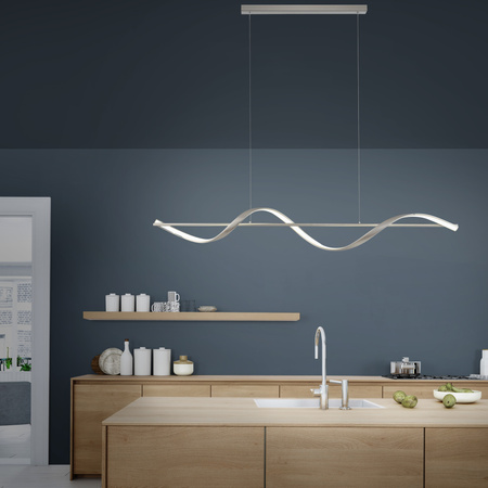Lampa wisząca srebrna fala LED Q-SWING Paul Neuhaus 2385-55 sterowana pilotem