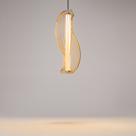 Złota druciana lampa wisząca LED 3000K Shadows of the past MOD263PL-L20BS3K Maytoni
